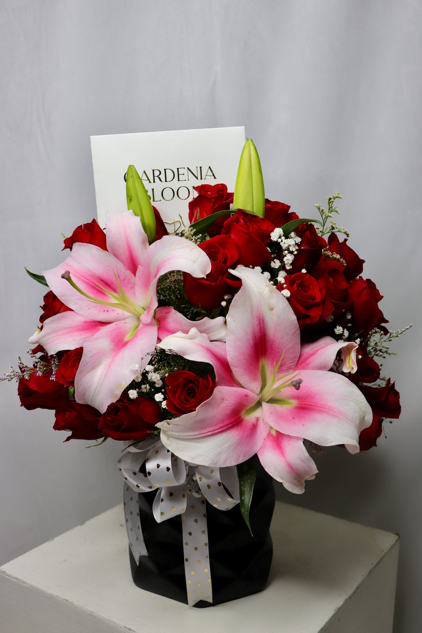 Red Roses with Vase